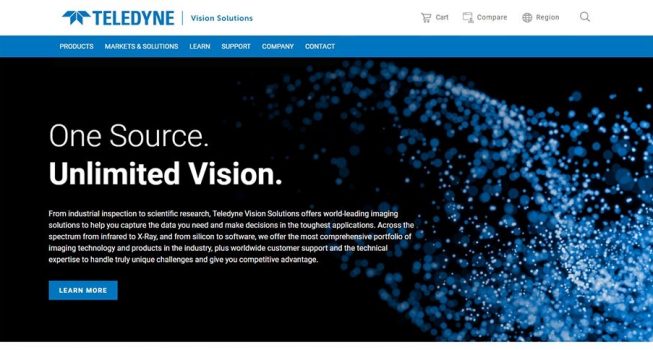 Teledyne unveils a dynamic new website for its Teledyne Vision Solutions group